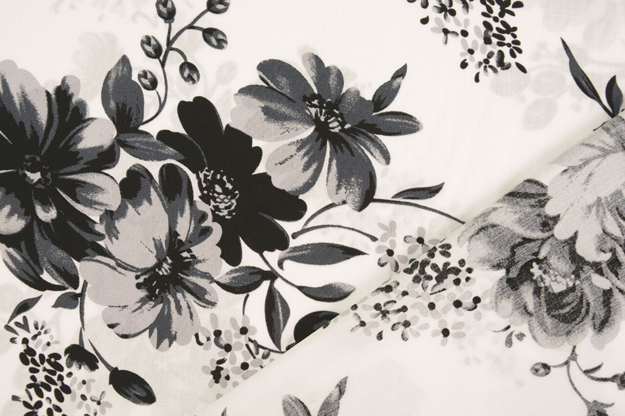 100% Viscose Yawasi Grey Black