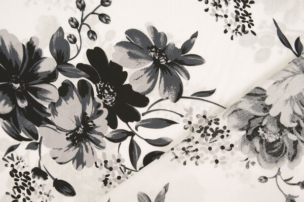 100% Viscose Yawasi Grey Black