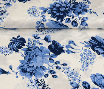 100% Viscose Yawasi Blauw