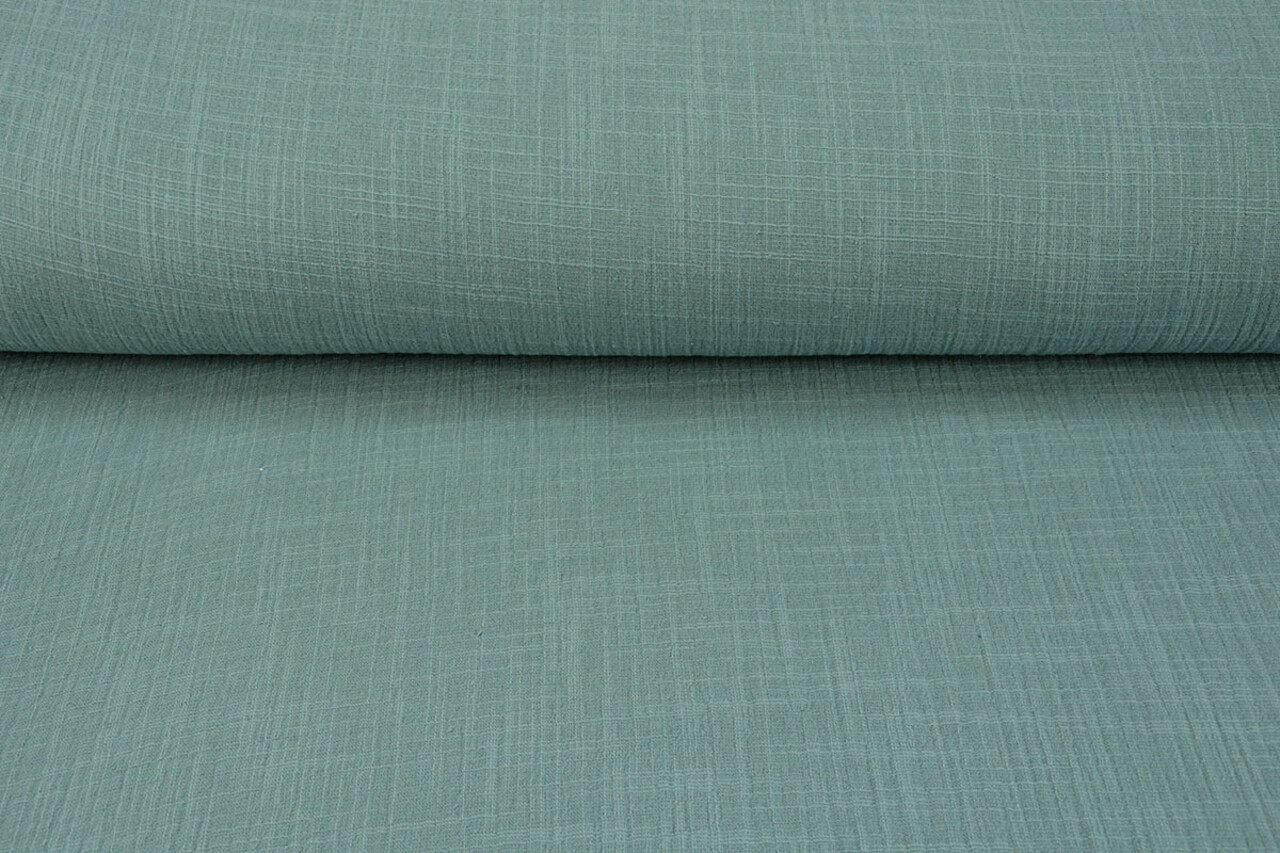 Oeko-Tex® Baumwoll Musselin Leinenstruktur Dunkel Altgrün Oeko-Tex® Baumwoll Musselin Leinenstruktur Dunkel Altgrün