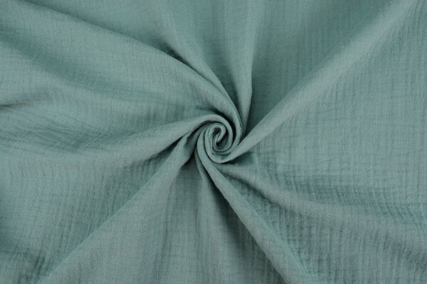 Oeko-Tex®  Double Gauze Fabric Linen Structure Dark Old Green