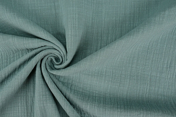 Oeko-Tex®  Coton Double Gaze Texture Lin Foncé Vert Ancien