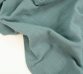 Oeko-Tex® Baumwoll Musselin Leinenstruktur Dunkel Altgrün Oeko-Tex® Baumwoll Musselin Leinenstruktur Dunkel Altgrün