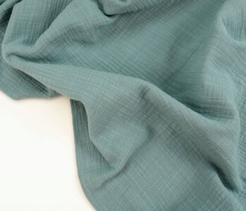 Oeko-Tex®  Double Gauze Fabric Linen Structure Dark Old Green