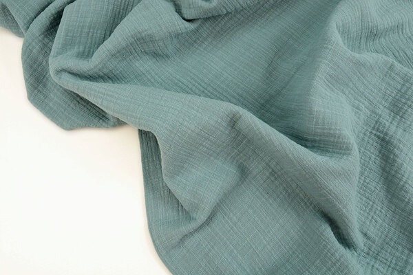 Oeko-Tex®  Double Gauze Fabric Linen Structure Dark Old Green
