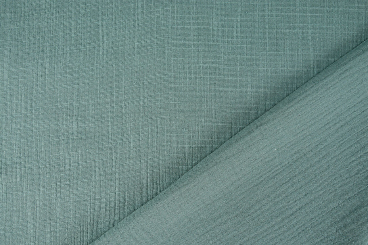 Oeko-Tex® Baumwoll Musselin Leinenstruktur Dunkel Altgrün Oeko-Tex® Baumwoll Musselin Leinenstruktur Dunkel Altgrün