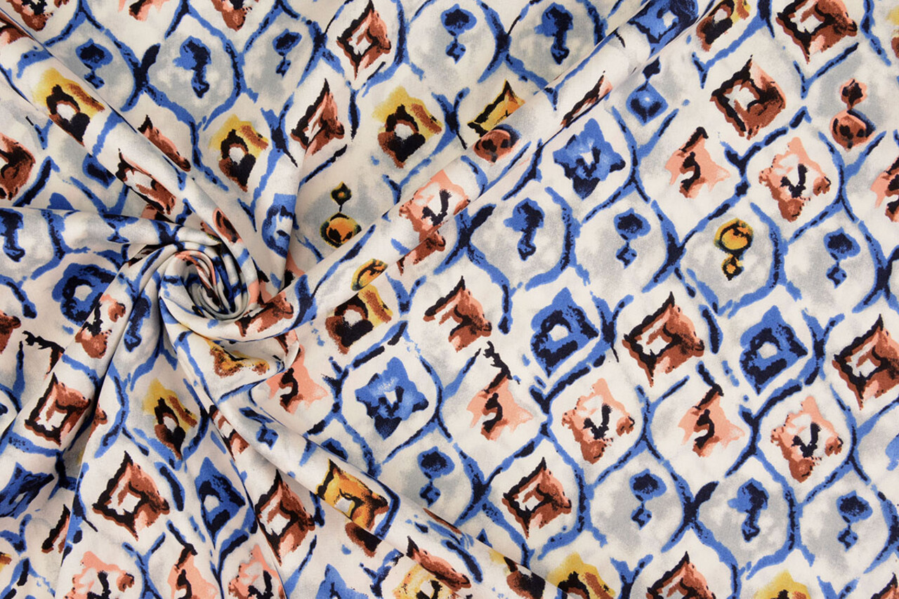 100% Viscose Yimani Blauw