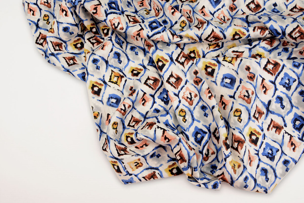 100% Viscose Yimani Blauw