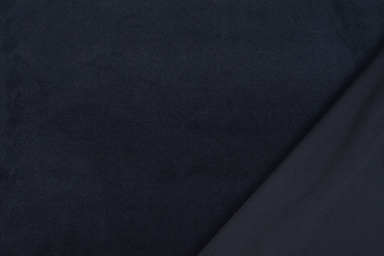 Oeko-Tex®  Velours Stretch Marine Blauw Oeko-Tex®  Velours Stretch Marine Blauw