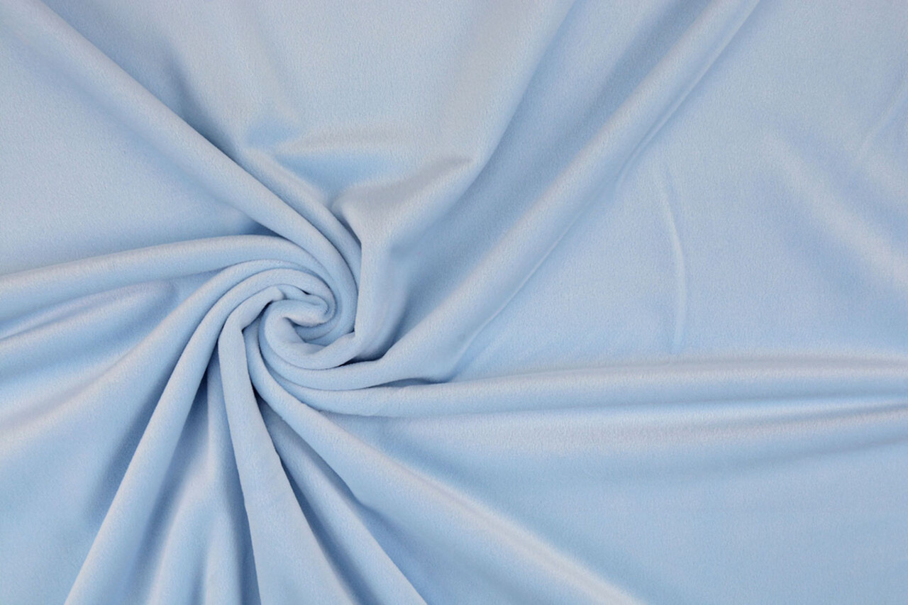 Oeko-Tex®  Velours Stretch Baby Blauw Oeko-Tex®  Velours Stretch Baby Blauw