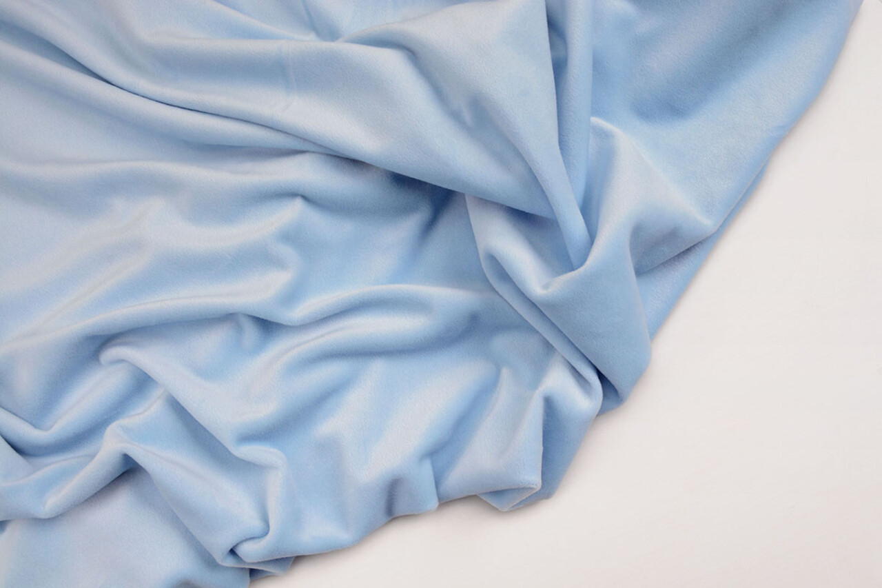 Oeko-Tex®  Velours Stretch Baby Blauw Oeko-Tex®  Velours Stretch Baby Blauw