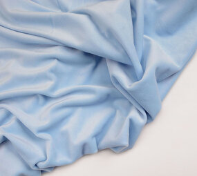 Oeko-Tex®  Velours Stretch Baby Blauw Oeko-Tex®  Velours Stretch Baby Blauw