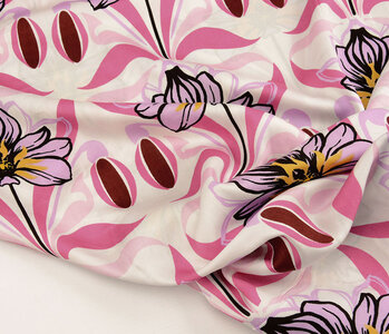 100% Viscose Iris White Pink