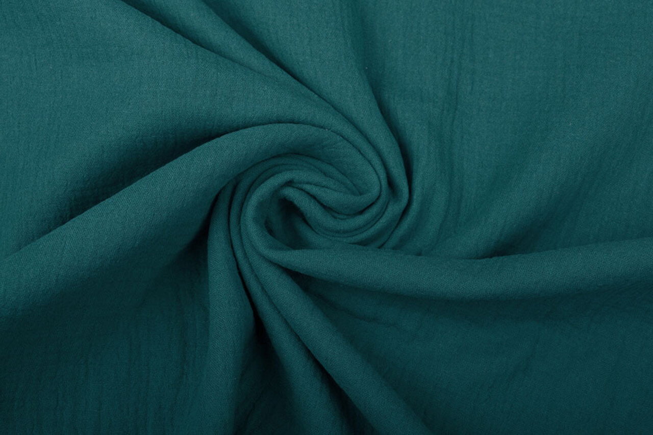 Oeko-Tex®  Double Gauze Fabric Petrol Oeko-Tex®  Double Gauze Fabric Petrol