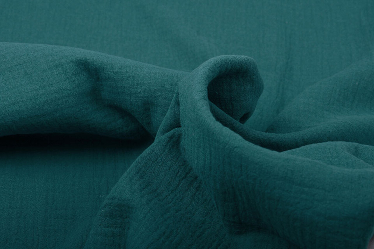 Oeko-Tex®  Double Gauze Fabric Petrol Oeko-Tex®  Double Gauze Fabric Petrol