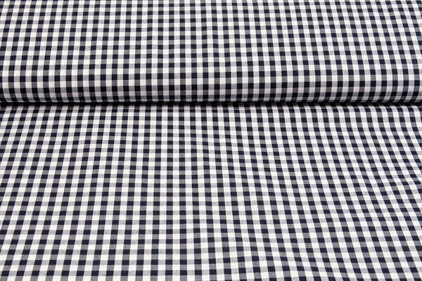 Gingham Check 8 mm Dark Navy Blue Gingham Check 8 mm Dark Navy Blue