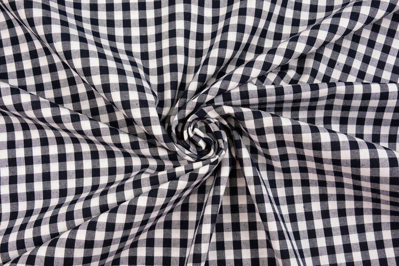 Gingham Check 8 mm Dark Navy Blue Gingham Check 8 mm Dark Navy Blue