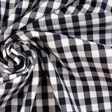 Gingham Check 8 mm Dark Navy Blue Gingham Check 8 mm Dark Navy Blue