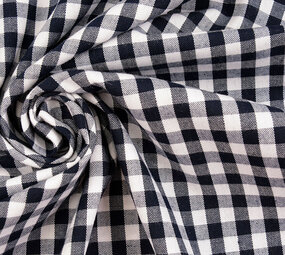 Gingham Check 8 mm Dark Navy Blue Gingham Check 8 mm Dark Navy Blue