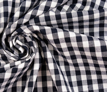 Gingham Check 8 mm Dark Navy Blue