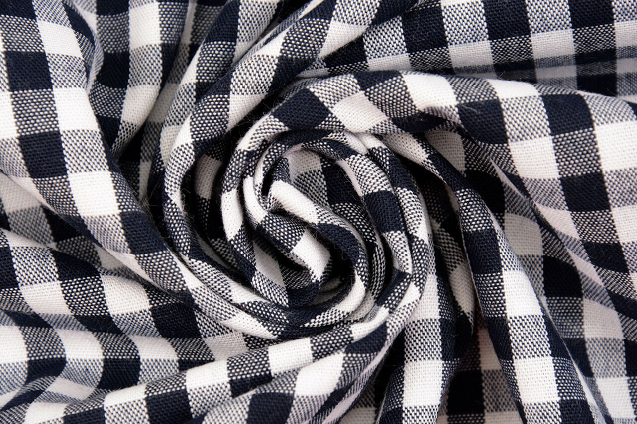 Gingham Check 8 mm Dark Navy Blue Gingham Check 8 mm Dark Navy Blue
