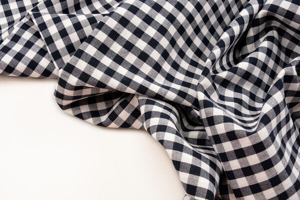 Gingham Check 8 mm Dark Navy Blue Gingham Check 8 mm Dark Navy Blue