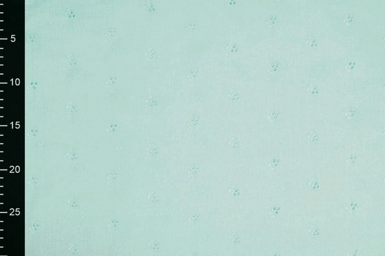 Stickerei Baumwoll Lily Minze Blau