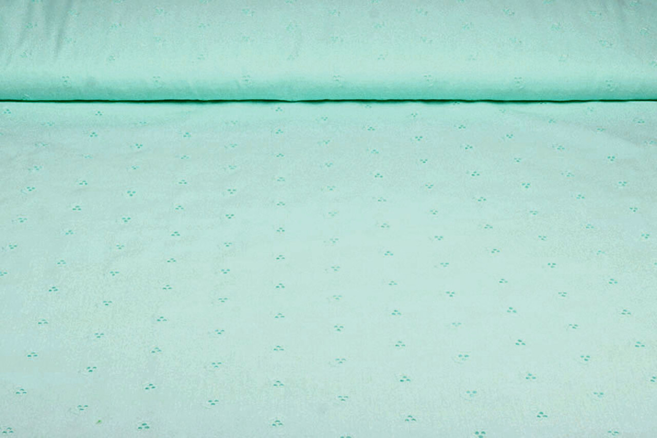 Embroidery Cotton Lily Mint Blue