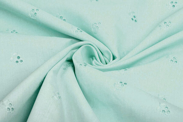 Bordado Inglés Algodón Lily Menta Azul Bordado Inglés Algodón Lily Menta Azul