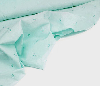 Embroidery Cotton Lily Mint Blue