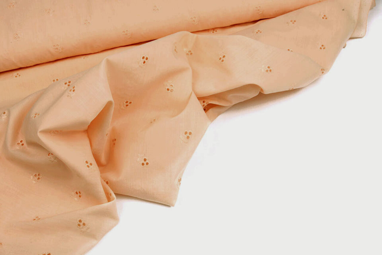 Broderie Katoen Lily Peach Broderie Katoen Lily Peach