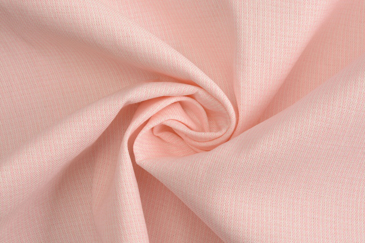 Écru Non Blanchi Coton Polyester Rayures Rose