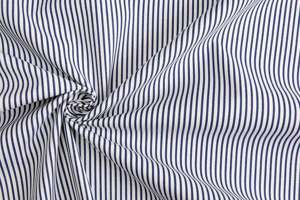 100% Baumwolle Bedruckt Streifen Blau Weiß