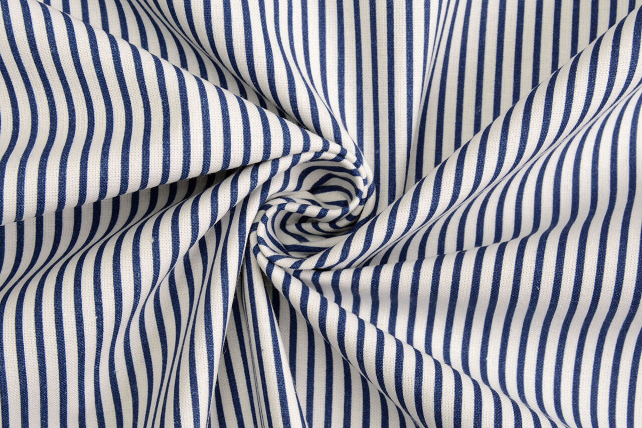 100 % Coton Imprimé Rayures Bleu Blanc 100 % Coton Imprimé Rayures Bleu Blanc
