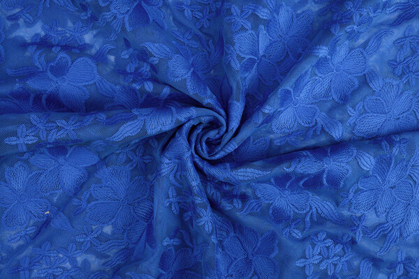 Mesh Embroidered  Eloise Royal Blue