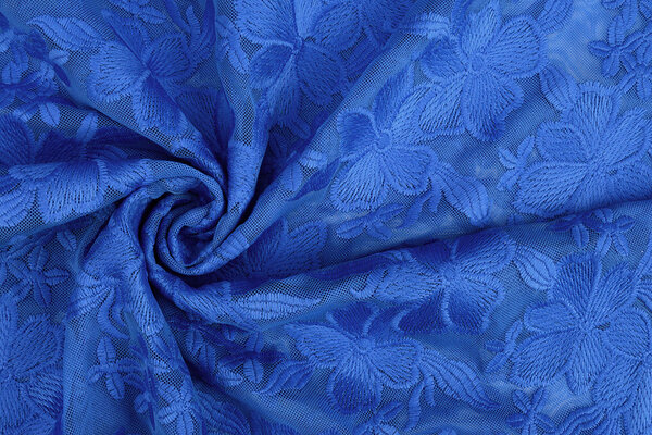 Mesh Embroidered  Eloise Royal Blue