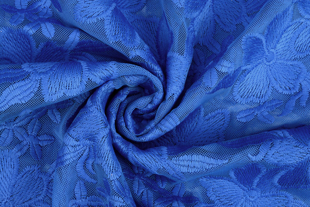 Mesh Embroidered  Eloise Royal Blue