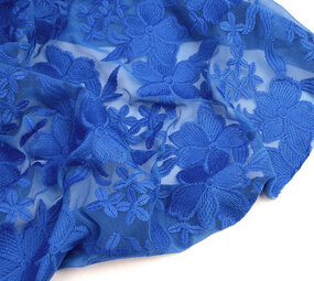 Mesh Geborduurd Eloise Koningsblauw