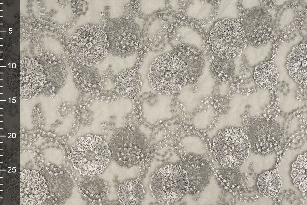 Mesh Embroidered Francesca Light Grey