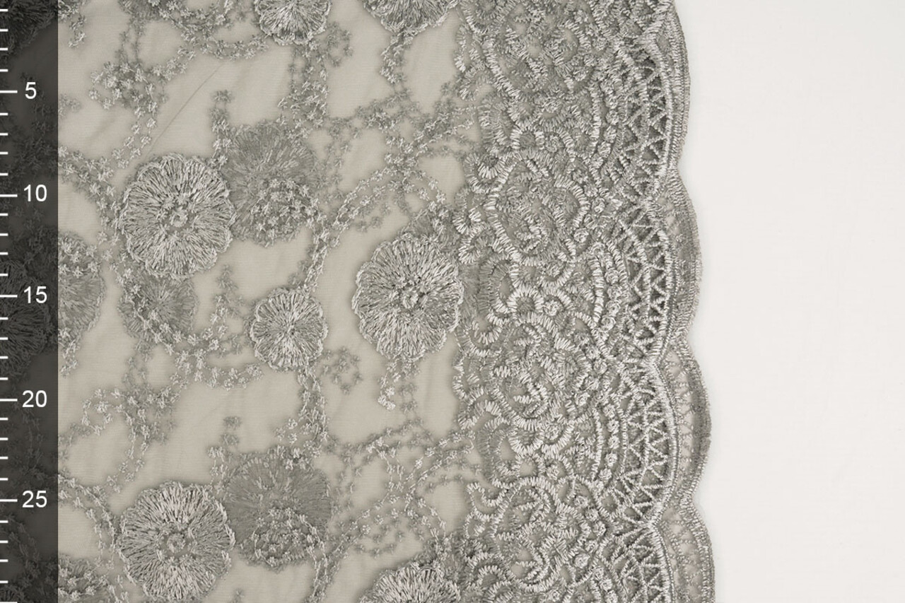 Mesh Embroidered Francesca Light Grey