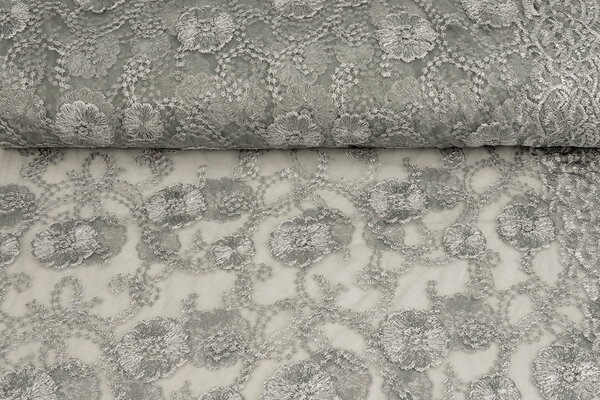 Mesh Embroidered Francesca Light Grey