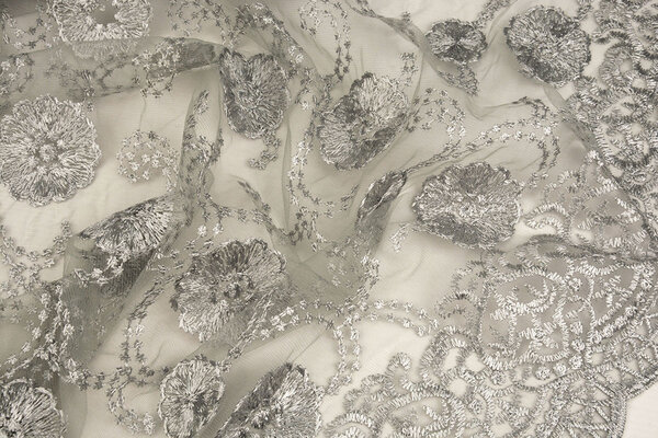 Mesh Embroidered Francesca Light Grey