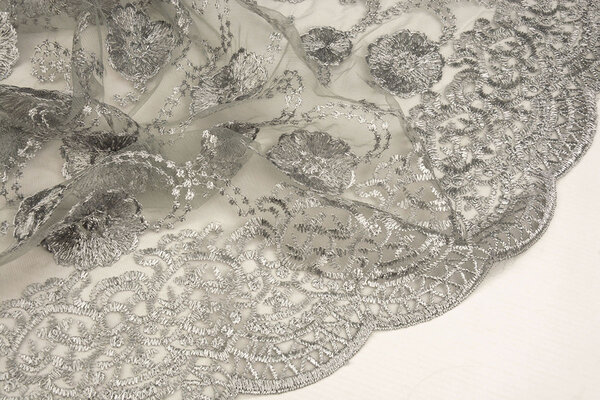 Mesh Embroidered Francesca Light Grey