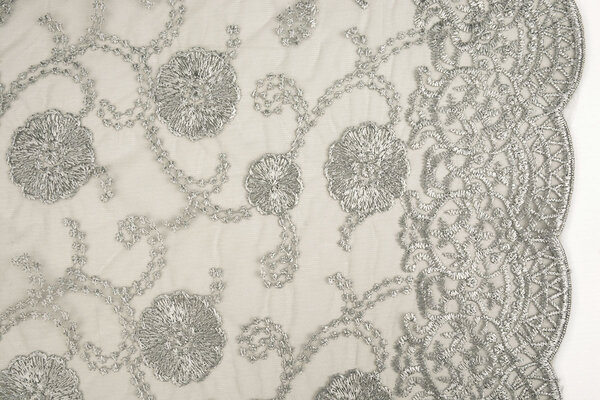 Mesh Embroidered Francesca Light Grey