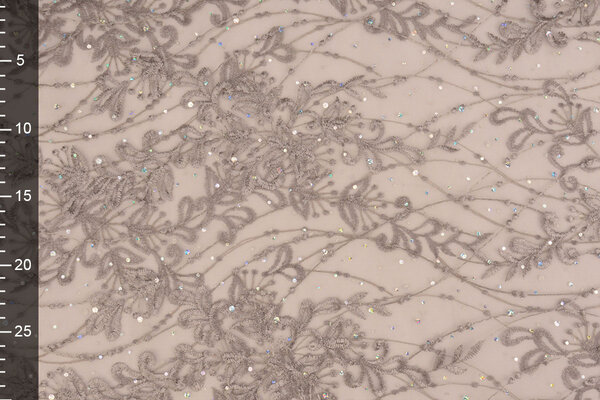 Mesh Embroidered  Penelope Diamond Glitters Mauve