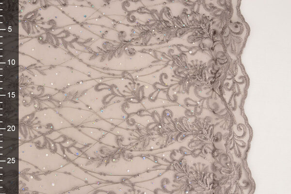 Mesh Embroidered  Penelope Diamond Glitters Mauve