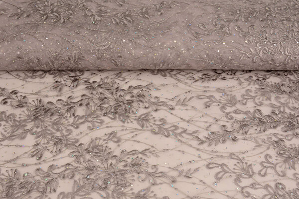 Mesh Embroidered  Penelope Diamond Glitters Mauve