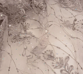 Mesh Geborduurd Penelope Diamanten Glitters Mauve