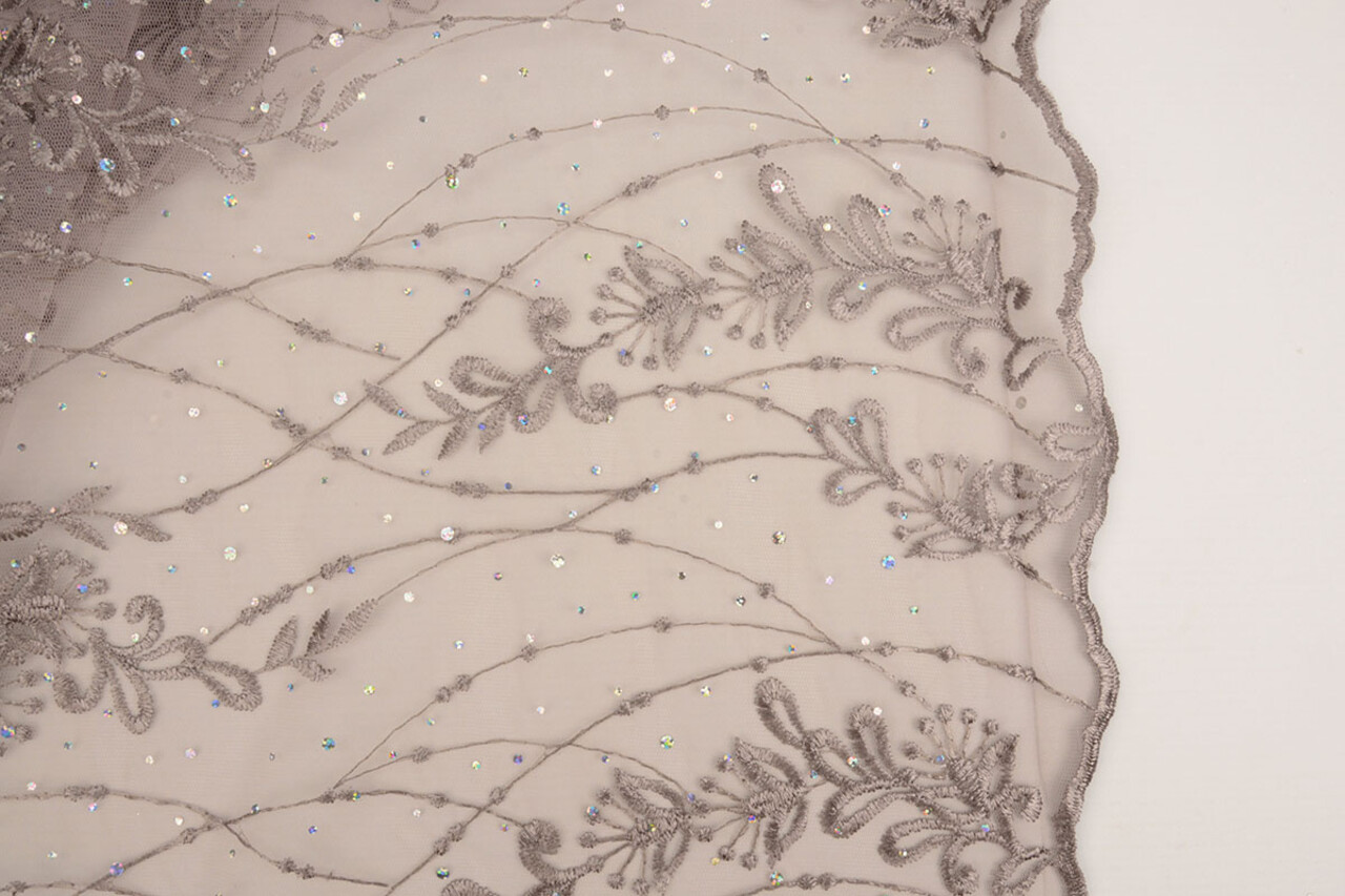 Netz Bestickt Penelope Diamanten Glitter Mauve