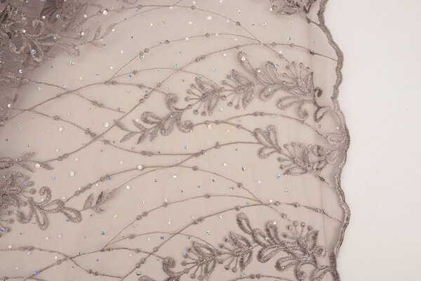 Netz Bestickt Penelope Diamanten Glitter Mauve